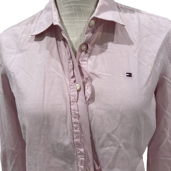 Tommy Hilfiger Womens Pink Button-Up Shirt S - Picture 3 of 11